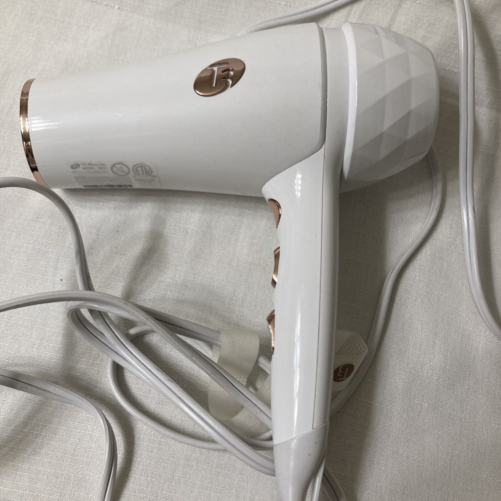T3 Featherweight Compact Folding Dryer with rose gold accents